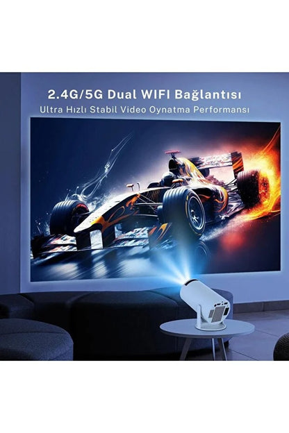 Taşınabilir Akıllı Mini Projeksiyon | WiFi Destekli Android Ev Sinema Cihazı FaceLuna
