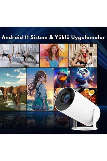 Taşınabilir Akıllı Mini Projeksiyon | WiFi Destekli Android Ev Sinema Cihazı FaceLuna