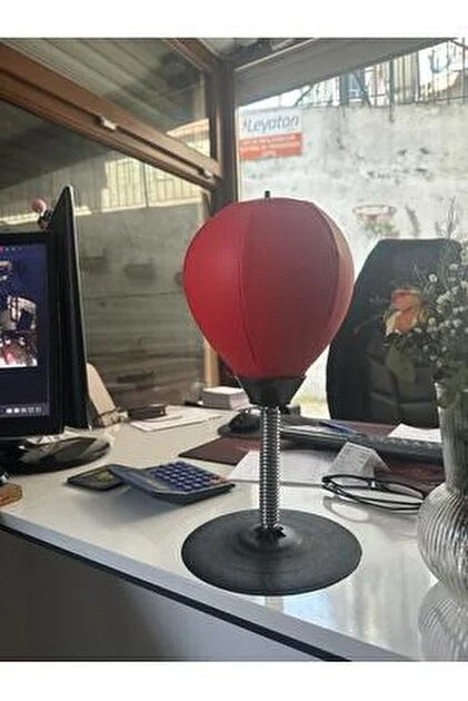 Masaüstü Boks Torbası Vakumlu | Stres Giderici Refleks Boks Topu Pompalı FaceLuna